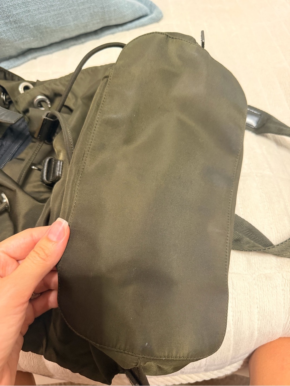 Prada green Nylon Drawstring Backpack. Excellent condition! - Picture 7 of 10